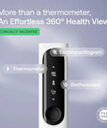 BeamO All In One Contactless Health Gadget With Thermometer ECG Monitor And Stethoscope And Fast Temperature Readings For Heart And Lung Tracking At Home Or On The Go, white device front view
