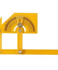 Top Shelf Dead On Accurate Plastic Protractor Angle Finder With Measuring Arm Ruler Tool features bold yellow design for precise angles.