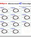 Alloy Steel E Clip Circlip Ring Assortment Set 88 Piece Handy Heavy Duty Retaining Clips Kit for Mechanical Projects Durable E Clips and Rings for Automotive DIY and Home Repairs, 26-48mm sizes