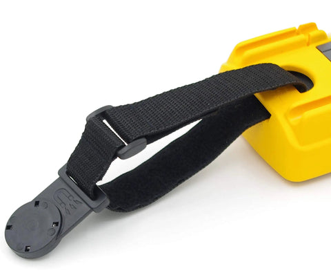 Magnetic Hanger Strap For Multimeters Universal Hanging Kit For UNI T And Testo Meters shown attached to a yellow device