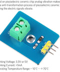 Five Piece Piezoelectric Ceramic Vibration Sensor Module For Arduino With Analog Output 3.3V And 5V Ready Kit Includes Dupont Wires Female To Female And Male To Female 3 Pin Connectors, blue PCB sensor module