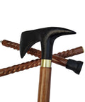 Black Handle Axe Walking Cane With Antique Lock Three Part Open Vintage Walking Stick Durable Aluminum And Wood Build Great Gift For Dad