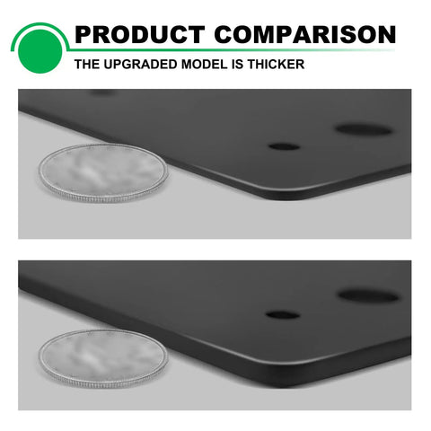 Comparison of pergola bracket thickness with coin for scale highlighting an upgraded thicker model.