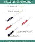 Back Probe Pins Kit 8Pcs Pro Grade Ultra Thin 0.7mm Pins For Automotive Instrument Testing 2mm Socket Banana Jack Leads Easy Push In Connection Fine Tester Probes For Electrical Diagnostics.