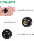 5 Pack M6 Threaded Ball Knobs 20mm Diameter Thermoset Ball Knob With Brass Insert for lathe machines and woodworking lathes
