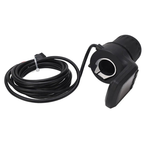 Easy Install LCD Display Electric Bike Meter Kit With Half Handle Grip 5P Common Wire for easy bike console installation.