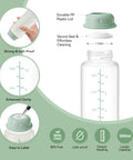 Solid Backup 11 Oz Breastmilk Storage Bottles Compatible With Momcozy Coolers And Narrow Neck Baby Bottle For Pumping Bpa Free No Drama Stash Mom Vetted Nursing Essentials Two Pack with durable PP plastic lid and clear measuring marks.