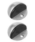 2 Pack No Drill Stick-On Stainless Steel Door Stoppers Punch Free Half Dome Floor Door Stop Easy Install For Home Or Apartment