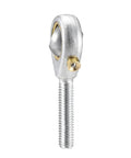 Left Hand Rod End Bearings 3/16 Inch Bore Pre Lubricated With 10-32 Male Thread, 2 Pack, Spherical Rod End For 10 Degree Misalignment, 3.4KN Dynamic Load Capacity, 45 Steel Body, threaded close-up
