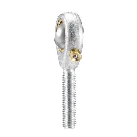 Left Hand Rod End Bearings 3/16 Inch Bore Pre Lubricated With 10-32 Male Thread, 2 Pack, Spherical Rod End For 10 Degree Misalignment, 3.4KN Dynamic Load Capacity, 45 Steel Body, threaded close-up
