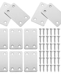 Flat Brackets With Screws For Wood Repair And Home Improvement Stainless Steel Mending Plates 20pcs Heavy Duty Flat Plate Brackets