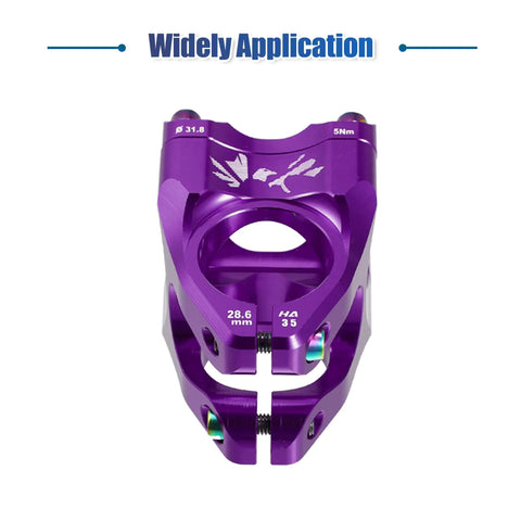 CNC Aluminum 35mm Mountain Bike Stem For 1 1 8 Inch Steering Tube Purple Fits Most Road And Mountain Bikes A Slick Setup Top View