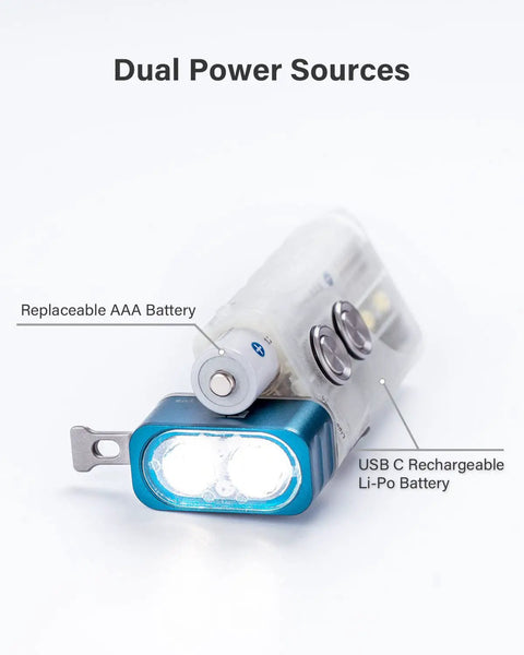 Flat EDC Flashlight USB C Rechargeable Ultra Bright 700 Lumens Tiny But Mighty Keychain Light with dual power sources.