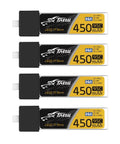 4 Pack 450mAh 1S 3.8V LiHV 95C LiPo Batteries With BT 2.0 Connector For Tiny Whoop FPV Drones Like Meteor75 Cetus Pro FPV Kit