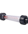 Inline Liquid Flow Meter With 60 To 600 Liters Per Hour Flow Range For Half Inch DN15 Pipe Connection AS Plastic Cylindrical Body