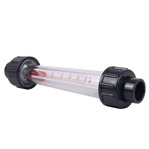 Inline Liquid Flow Meter With 60 To 600 Liters Per Hour Flow Range For Half Inch DN15 Pipe Connection AS Plastic Cylindrical Body