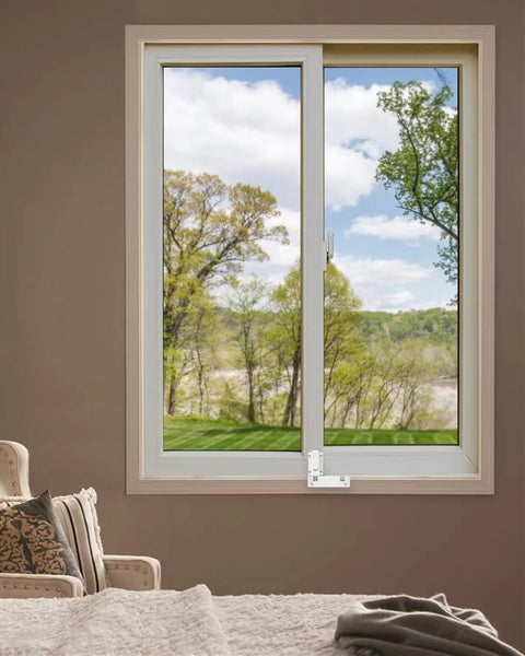 Sliding Door Lock For Glass And Patio Doors, 2.5 Inch Long By 1.5 Inch Wide, Fits Frames At Least 2 Inches Wide, installed on window