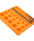 FTVOGUE ER11 Collet Chuck And Pointed Knife Set For CNC Milling, arranged in an orange holder for easy organization.