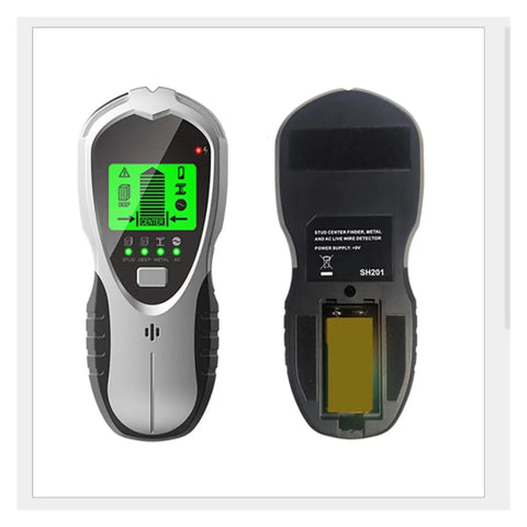 Hella Precise 4 In 1 Wall Scanner And Digital Stud Finder With Bright Led Screen showing LCD display and backside feature.