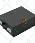 High Capacity 48 Volt Lithium Battery For Electric Forklift And Pallet Jack With Portable Handle, robust black casing, 48V power output.