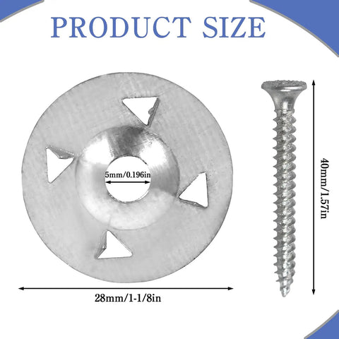 No Sweat 320 Piece Foam Board Fastener Kit With Hefty Stainless Steel Washers And Tough As Nails Galvanized Screws for insulation panel sizes