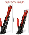 Universal Adjustable Aluminum Alloy Motorcycle Kickstand For Electric Scooters And Dirt Bikes Red Lightweight Durable