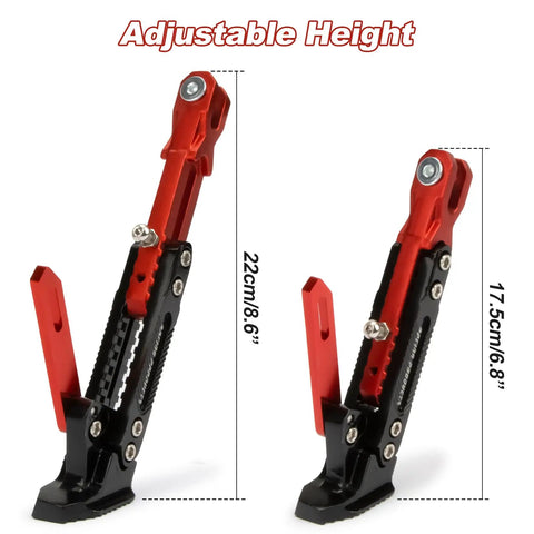 Universal Adjustable Aluminum Alloy Motorcycle Kickstand For Electric Scooters And Dirt Bikes Red Lightweight Durable