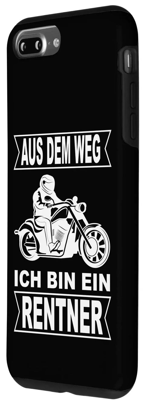 Get Outta My Way I Am Retired Motorcycle Chopper Design Phone Case For iPhone 7 Plus And iPhone 8 Plus side view