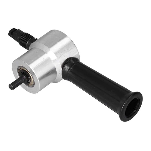 Double Head Metal Cutting Nibbler Tool with Circle Cut Feature and 360 Degree Handle, shown from the side