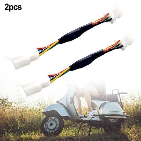 Waterproof 5 Wire Electric Bike Hall Sensor Adapter With PCB Motor Controller For Ebike Throttle Sync Quick Swap And No Sweat Install Durable For Any Trail Ride showing two wire connectors with multiple colored wires.