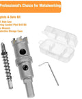 2-inch TCT hole saw kit with carbide-tipped cutter, spring-loaded pilot bit, hex wrench and storage case