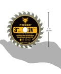 3 Inch Carbide Circular Saw Blades 24T For Wood Plastic PVC Acrylic Aluminum With Seven Sixteenth Inch Arbor And Three Eighths Inch Bushing 3 Pack
