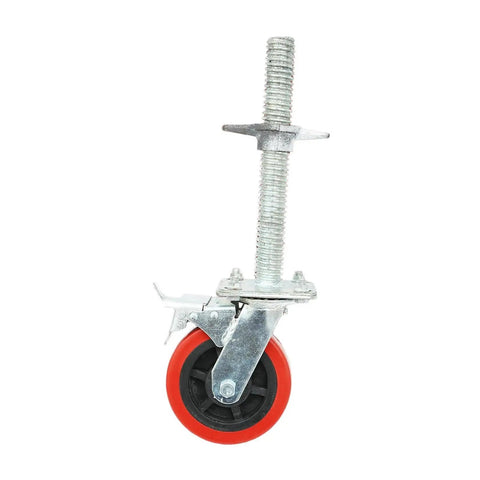 Tough As Nails 6 Inch Heavy Duty Leveling Scaffold Wheel with thick PP casing and metal stem for job site stability.