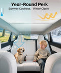Wetravel Tesla Model Y double-layer glass sunshade for panoramic roof, gray, UV-blocking, foldable with clips