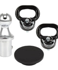 Heavy Duty Trailer Gooseneck Ball With Integrated Safety Chain Kit For Dodge Ram 2500 And 3500 Puck System Towing Setup components.