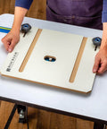 Box Joint Router Jig With Precision Indexing For Router Table on a smooth glide sled with MDF base