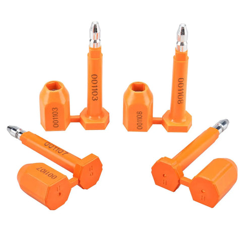 Rock Solid Shipping Container Bolt Seals 100 Pack Orange Steel Core Locks With Dead Simple Progressive Numbering For Bulletproof Cargo Security That Keeps Your Freight Locked Down Tight