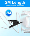 Bowden Tube Kit For 1.75mm Filament, 2 Meter PTFE Tube With 2.5mm ID And 4.0mm OD with cutter, shown coiled, for 3D printers