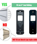 Vinyl Siding Mount For Blink Doorbell Angled Wedge Mount for 4 inch siding, not for Dutch Lap siding, black resin mount
