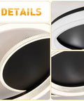 White Finish Modern Flush Mount Circle Ring LED Ceiling Light With Three Color Temperature Settings close-up details