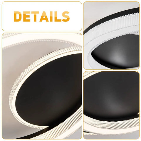 White Finish Modern Flush Mount Circle Ring LED Ceiling Light With Three Color Temperature Settings close-up details