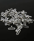 50 Sets Adjustable Bow Tie Hardware Clip Kit With Metal Cravat Clips, Hooks And Sliders In Silver on black background