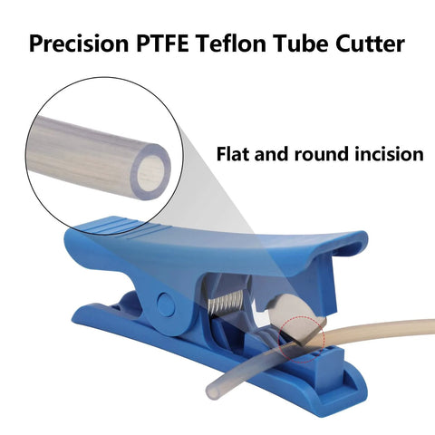 Ultra Smooth PTFE Teflon Tube Kit With 16.4 Ft Tubing, Cutter And Four Extension Connectors for precise cutting view
