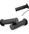 2 Pack Non Slip Motorcycle Hand Grips Rubber Handlebar Grips For 7 8 Inch Bars 21mm And 24mm Vintage Open End Thruster Grip