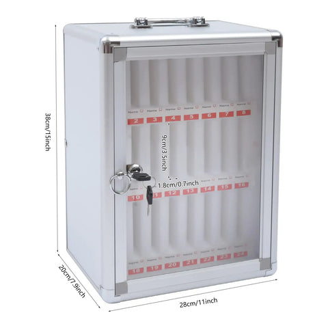 Durable 24 Slot Cell Phone Locker With Rugged Lock And Aluminum Build Easy Setup Classroom Office Storage Cabinet 28x20x38cm.