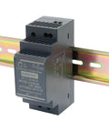 Ultra Slim DIN Rail 24V DC Power Supply 1.5A 36W For PLCs Relays Sensors And Controllers Wide Input For Industrial Automation And Building System Installations mounted on DIN rail