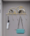Heavy Duty Wall Mounted Coat Rack Hella Sturdy Iron Double Hooks For Entryway Mudroom Bathroom with umbrella and bag