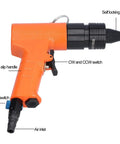 High Speed Pneumatic Air Rivnut Gun At 1500 RPM For Quick Self-Locking M3 M4 Installation, orange alloy body with 1/4 inch air inlet