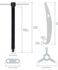 Parts diagram of Heavy Duty Three Jaw Gear Puller Tool For Auto And Mechanical Work with dimensions labeled
