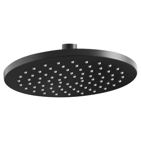 Studio S Shower Trim Kit With Cartridge Matte Black, round showerhead, smooth surface, modern design, top view